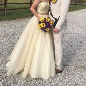 Gold and Cream Prom dress